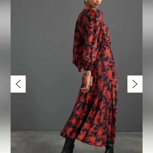 Anthropologie Red and Black High-Low Dress - Picture 3 of 5